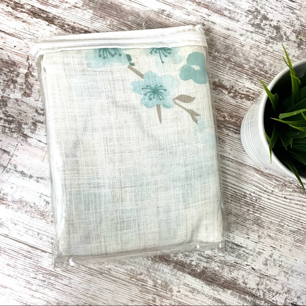 ANDOVER MILLS Michiko Damien Floral Aqua Curtain Panel 50 in x 108 in NWT NEW